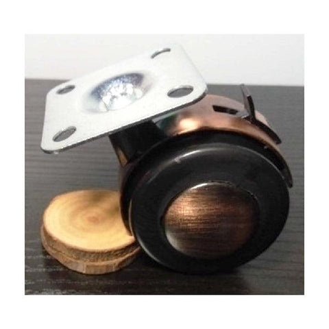 10-Pack Bronze Caster Wheel 2" - Metal Plate Brake Caster - 75lb. Load Rating-