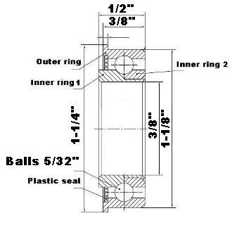 F1236 Flanged Bearing - Full Complement - 3/8 x 1-1/8 x 1/2"
