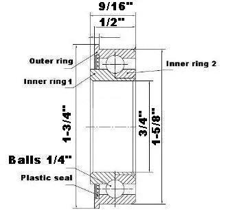 F2452 Flanged Bearing - Full Complement - 3/4x1 5/8x9/16 Inch