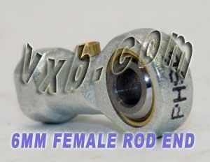 Female Rod End 6mm Inner Diameter PHS6 Right hand Bearing