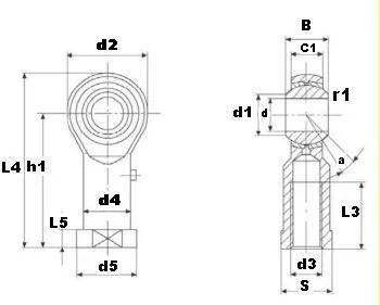 Female Rod End PHSB7L 7/16 Left hand Bearing