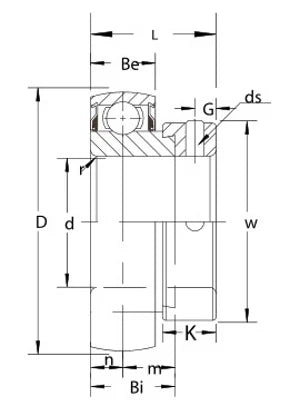 FH204-12G Insert Bearing Eccentric Locking Collar 3/4 Inch Bearing