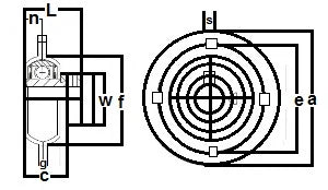 FHPFFZ209-45mm Flange Pressed Steel 4 Bolt 45mm Bearing
