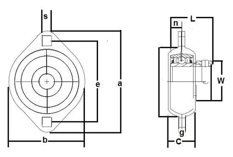FHPFLZ206-20 Bearing Flange Pressed Steel 2 Bolt 1 1/4 Inch Bearings - VXB Ball Bearings