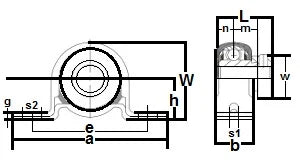 FHPRZ203-17mm-IL Pillow Block Rubber Cushioned Pressed 17mm Bearing