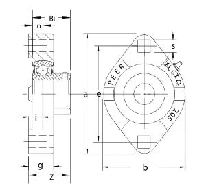 FHSFLCTQ205-16 Bearing Flange Ductile Flush 2 Bolt 1