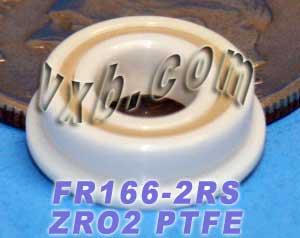 FR166-2RS Full Ceramic Flanged Bearing 3/16x3/8x1/8 inch ZrO2