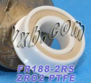FR188-2RS Full Ceramic Flanged Bearing 1/4x1/2x3/16 inch ZrO2