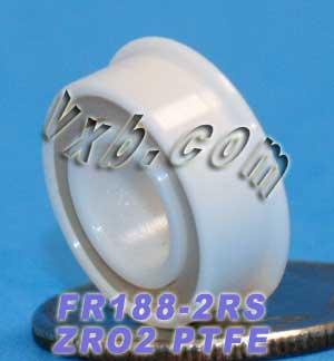 FR188-2RS Full Ceramic Flanged Bearing 1/4x1/2x3/16 inch ZrO2