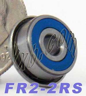FR2-2RS Flanged Sealed Bearing 1/8" x 3/8x5/32 inch Bearing