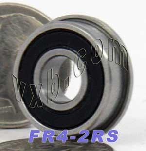 FR4-2RS Flanged Sealed Bearing 1/4" x 5/8" x 0.196" Bearing