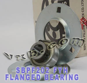 FYH SBPF202 15mm Stamped round 3-Bolt Flanged Mounted Bearing