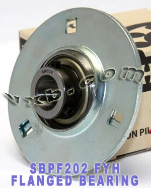 FYH SBPF202 15mm Stamped round 3-Bolt Flanged Mounted Bearing