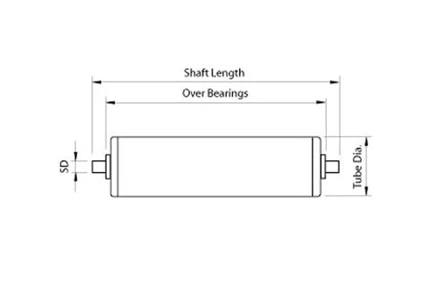 Galvanized Conveyor Rollers 25mm diameter roller Length 600mm - VXB Ball Bearings