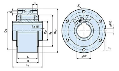 GFRN12 12mm Bore One-Way Clutch - Keyway 12x62x42mm