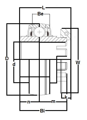 GR207-23 Bearing Insert 1 7/16 Inch Mounted