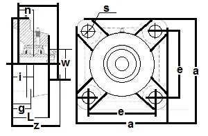 GRF209-26 Bearing Flange Standard 4 Bolt 1 5/8 Inch