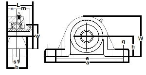 GRP213-40 Pillow Block Standard Shaft Height 2 1/2 Ball Bearing