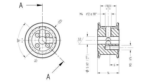 high torque timing pulley 3GT