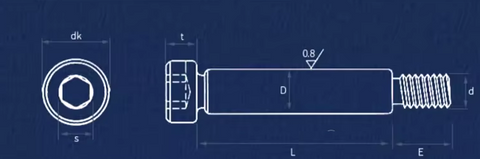 SSM3-4MM-12MM Stainless Steel 304 Hexagon Socket Knurled Head Shoulder Screw Positioned shaft Stripper Bolts