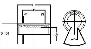 KBS20G-OP NB Open Bearing 20mm Ball Bushings Linear Motion Bearing