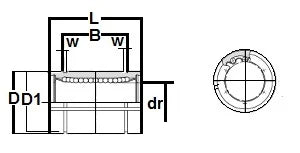 LBB8UU 1/2" Linear Motion Ball Bushing - Seals