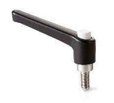 LEMS-3-8-BK-CBK 8mm Plastic Clamp Lever - Male Screw - Push Button