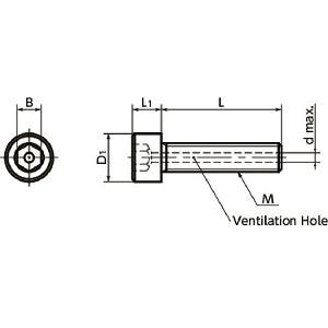 10-Pack SVSL-M6-12 NBK Socket Head Cap Vacuum Vented Screws - Ventilation Hole - SUS316L M6 length 12mm Made in Japan