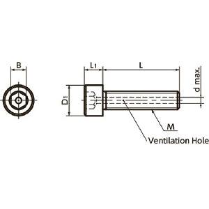 10-Pack SVSS-M5-6-MOS NBK Socket Head Cap Vacuum Vented Screws - Ventilation Hole - MoS2 Shot M5 length 6mm Made in Japan