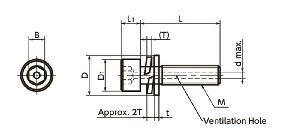 20-Pack SVSQS-M8-30 NBK Cross Recessed Flat Head M8 length 30mm Vacuum Vented Screws Made in Japan