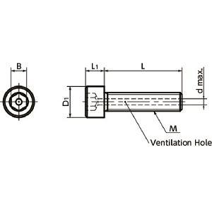 5-PacK SVSL-M10-25 NBK Socket Head Cap Vacuum Vented Screws - Ventilation Hole - SUS316L M10 length 25mm Made in Japan