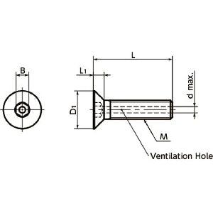 10-Pack Made in Japan SVFCS-M5-8 NBK Hex Socket Countersunk Head Vacuum Vented Screws - Ventilation Hole