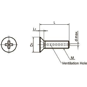 10-Pack Made in Japan SVFS-M5-16 NBK Cross Recessed Flat Head Machine Vacuum Vented Screws - Ventilation Hole