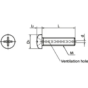 10-Pack Made in Japan SVPT-M3-10 NBK Phillips Cross Recessed Pan Head Titanium Machine Vacuum Vented Screws - Ventilation Hole