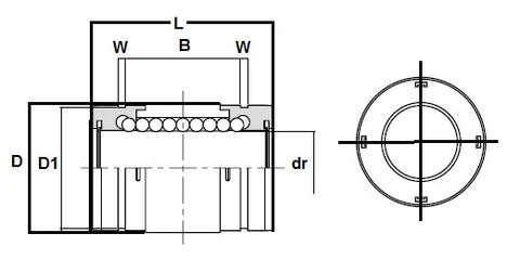 NB GM25 25mm Slide Bush Ball Bushings Linear Motion Bearing