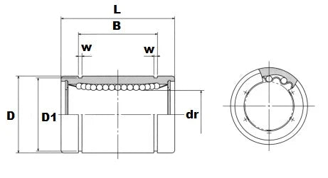 NB SMS20G 20mm Slide Bush Ball Miniature Linear Motion Bearing