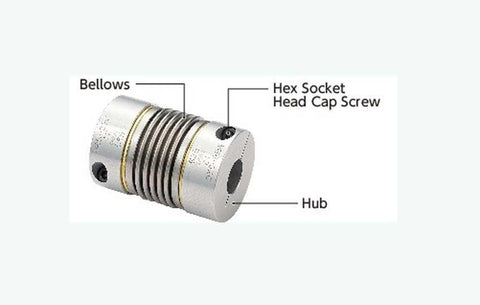 NBK Japan MBB-19C 3mm to 1/4" Bellows-type Flexible Coupling