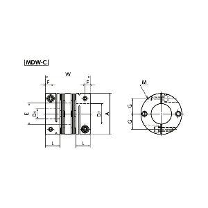 NBK Japan MDW-25C-6.35-10 6.35mm to 10mm Disk-type Flexible Coupling