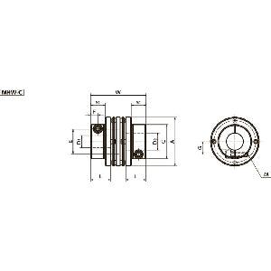 NBK Japan MHW-40C-12-12 Flexible Coupling - Disk Type