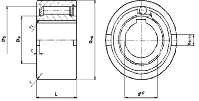 NF35 35mm Freewheel Clutch - One-Way Roller Type - Backstop/Overrunning 35x100x53mm