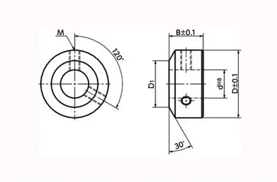 NSC-20-7-S NBK Steel Collar - Set Screw Hex Socket SUSXM7 Type - NBK - One Collar Made in Japan
