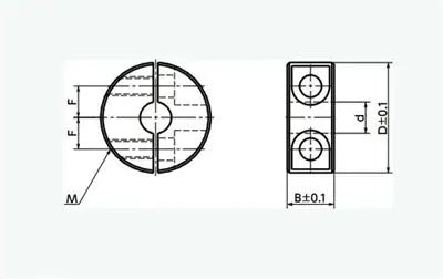 NSCSS-10-12-M NBK Set Collar Split type - Steel Electroless Nickel Plating One Collar Made in Japan