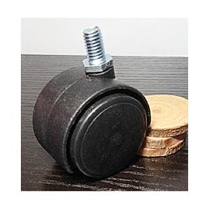 100-Pack 1.5" Black Plastic Caster Wheel - M8 Screw threaded Stem