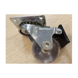 100-Pack 1.5" Heavy Duty Clear - Caster Wheel - Brakes