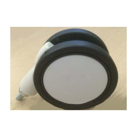 100-Pack 3" Black-White Twin Wheels Swivel Caster - Brakes & M8 Threaded Swivel Stem.