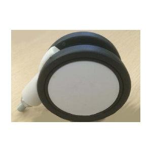 100-Pack 3" Black-White Twin Wheels Swivel Caster - Brakes & M8 Threaded Swivel Stem.