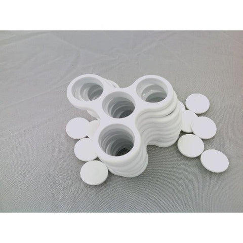 100-Pack Fidget Hand Spinner White Frame - 2 Caps