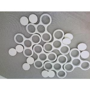 100-Pack Fidget Hand Spinner White Frame - 2 Caps