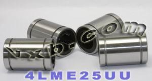 4-Pack LME25UU 25mm Ball Bushing 25x40x58mm Linear Motion Bearings