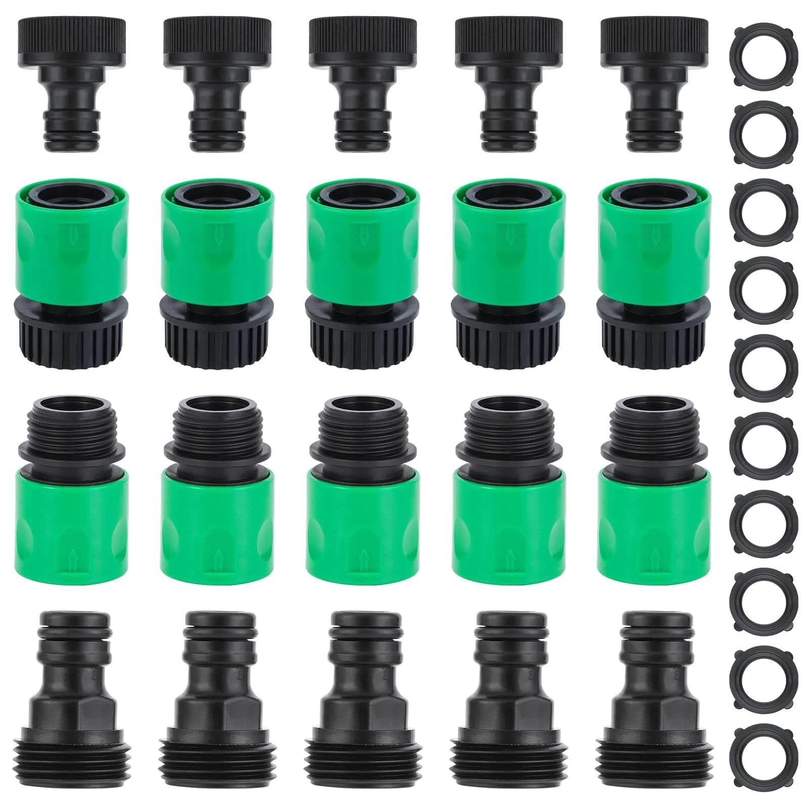 20 Piece Plastic Garden Hose Quick Connect Fittings Se...